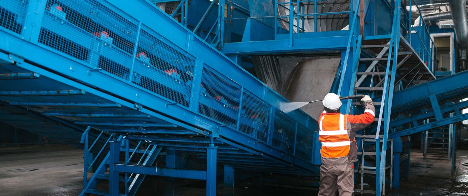 cleaning industrial with washing machine